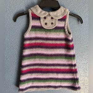 Janie and Jack Pink Purple Multicolor Collated Sweater Dress 18-24 months